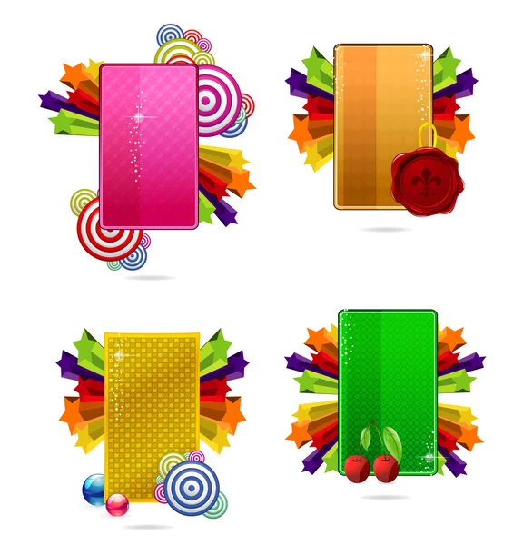 Set di carte creative colorate in vetro — Vettoriale Stock