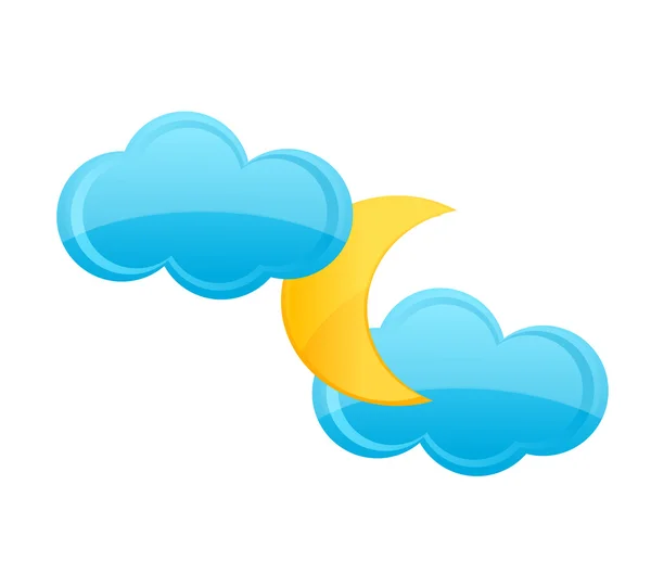 Two clouds in the sky blue color — Stock Vector