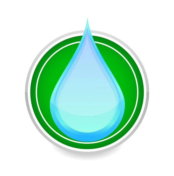 Signo de color azul gota de agua en el blanco — Vector de stock