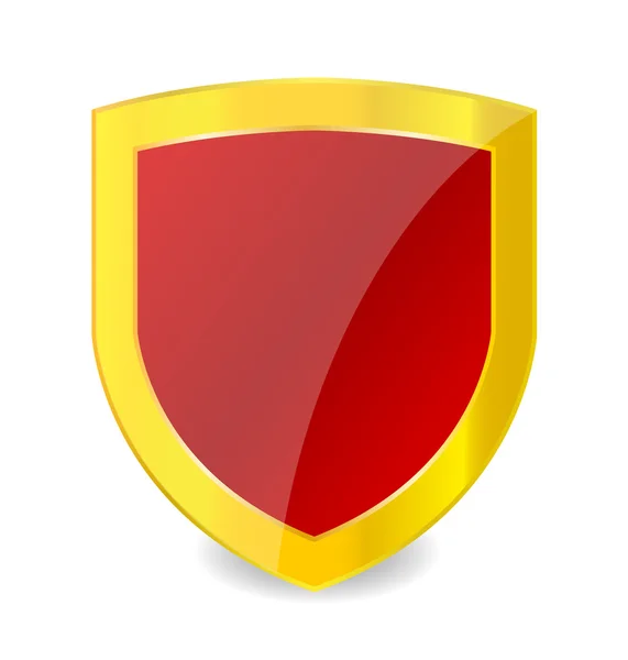 Emblema oro e colore rosso isolato — Vettoriale Stock