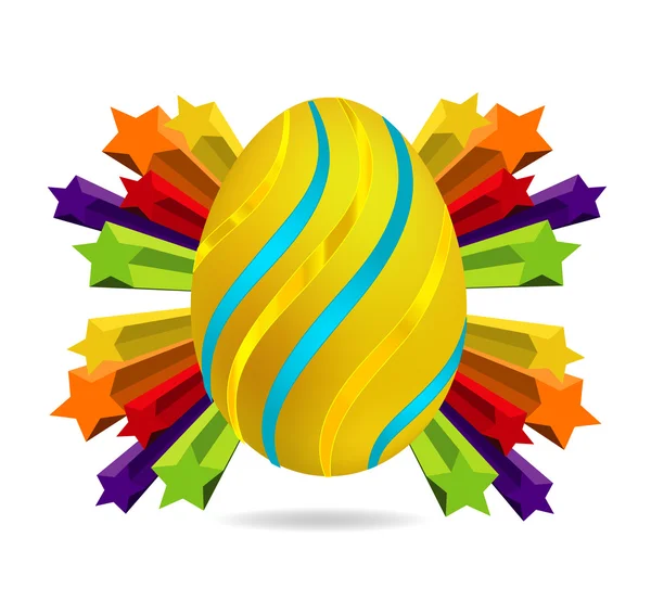 Altın ve girdap Paskalya yumurtası sembolü — Stok Vektör