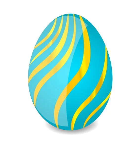 Μπλε και χρυσό στροβιλισμού Πασχαλινό αυγό σημάδι — Διανυσματικό Αρχείο