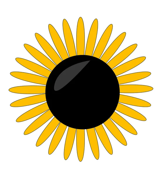 Symbole de fleur jaune sur le blanc — Image vectorielle