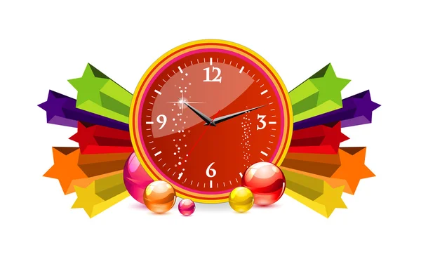 Κλασικό χρονόμετρο ώρα σημάδι κόκκινο χρώμα — Διανυσματικό Αρχείο
