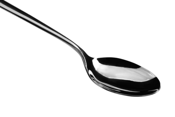 Silver spoon on white background — Stock Photo, Image
