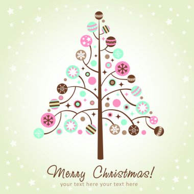 Stylized design Christmas tree clipart