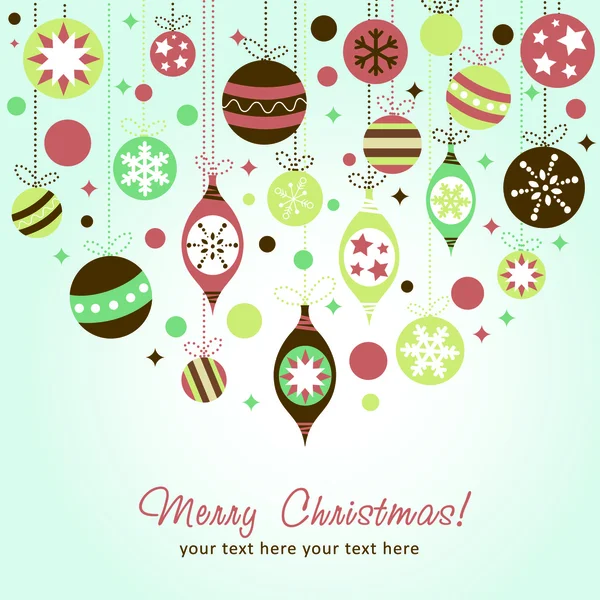 美しいデザインのクリスマスのグリーティング カード — ストックベクタ