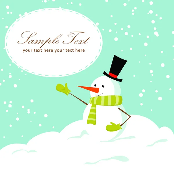 Mignon dessin animé bonhomme de neige souriant — Image vectorielle