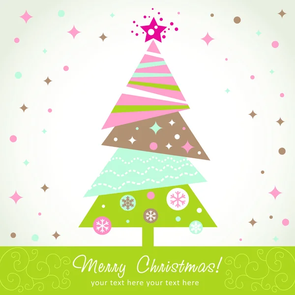 Árvore de Natal design colorido — Vetor de Stock