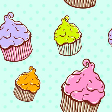 şirin vintage cupcake sorunsuz doku