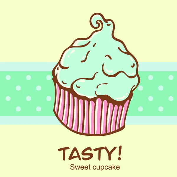 Carte cupcake vintage créative — Image vectorielle