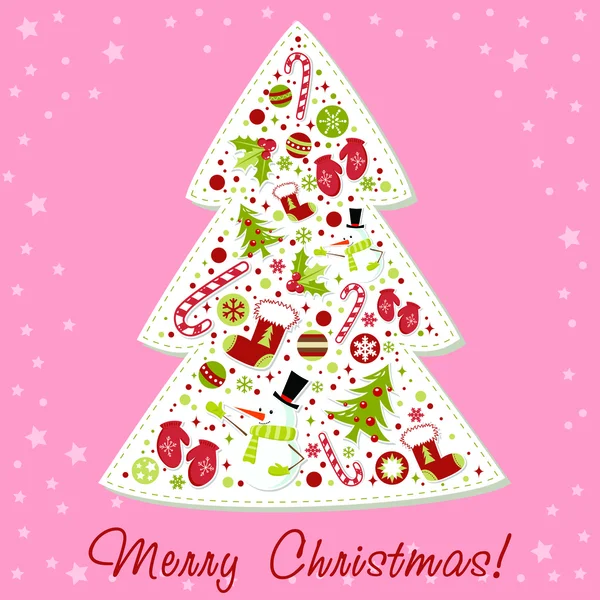 Στυλιζαρισμένο χριστουγεννιάτικο δέντρο — Διανυσματικό Αρχείο