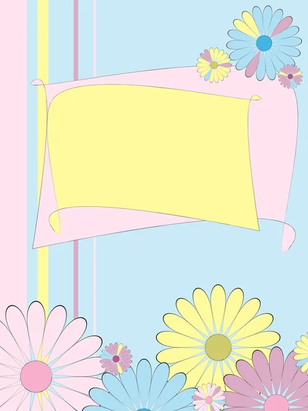 Carte d'invitation avec fleurs — Image vectorielle