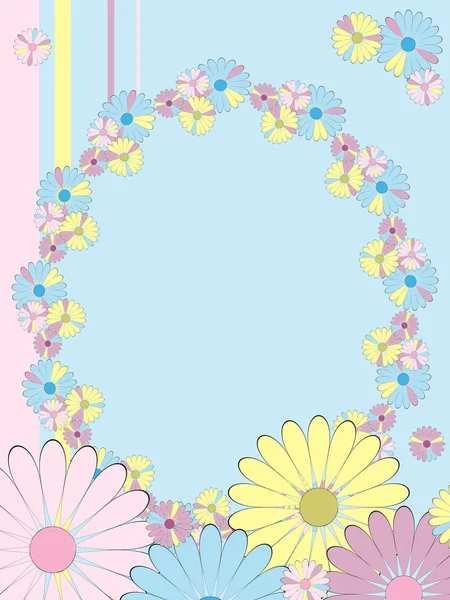 Card greeting with floral frame — Stock Vector