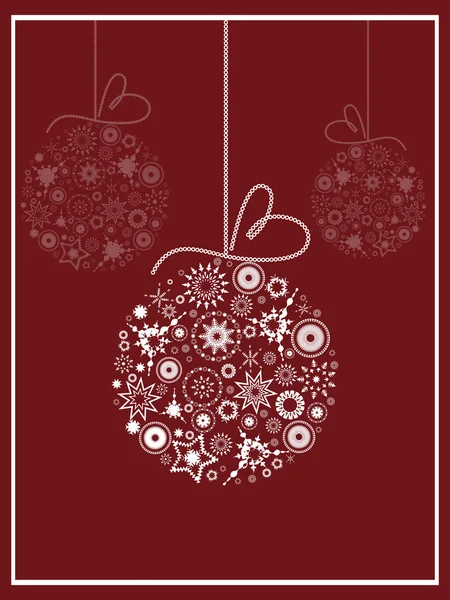 Weihnachts- und Neujahrsgrußkarte mit Kugeln — Stockvektor