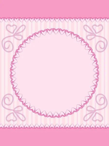 Greeting card with frame of hearts — Stock Vector