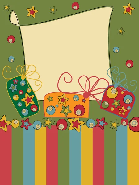 Χριστούγεννα και το νέο έτος ευχετήρια κάρτα — Διανυσματικό Αρχείο
