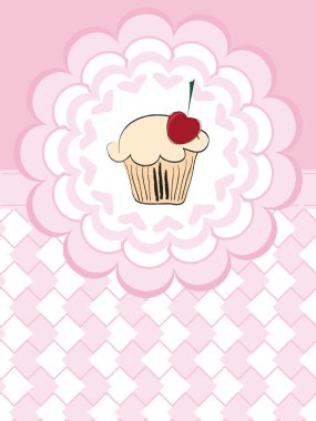 Card greeting with cake clipart