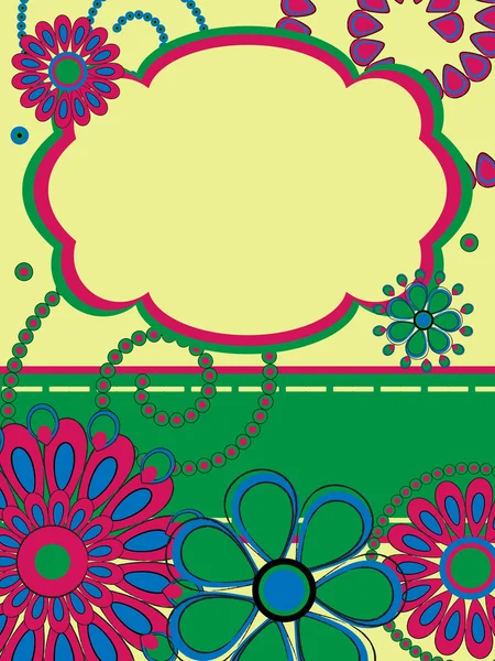 Grußkarte mit abstrakten Blumenmustern — Stockvektor