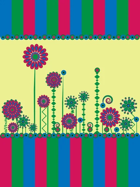 Carte de voeux avec des fleurs — Image vectorielle