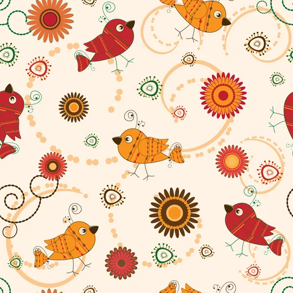 Birds pattern seamless background — Stock Vector