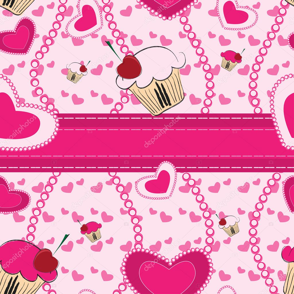 Abstract seamless pattern with hearts