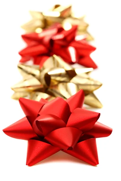 Decorative gift ribbons close up. Stock Photo