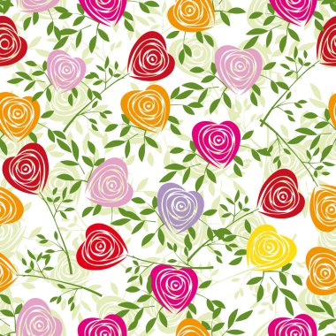 Flower background with rose like heart. clipart