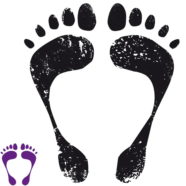 Footprint grunge detailed vector image — Stock Vector