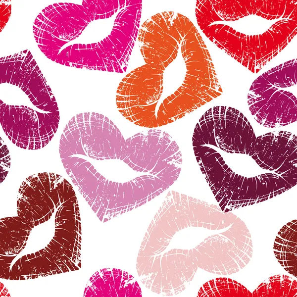Impression des lèvres, baiser — Image vectorielle