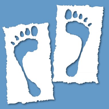 Paper with foot hole clipart