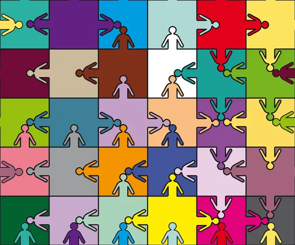 Puzzle équipe d'amitié — Image vectorielle