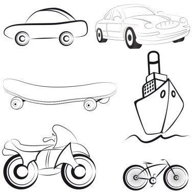 Sketch transport vector illustration clipart