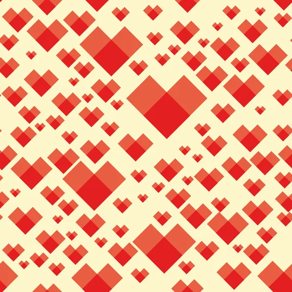 Patrón rojo corazón fondo textura vectorial sin costuras — Vector de stock
