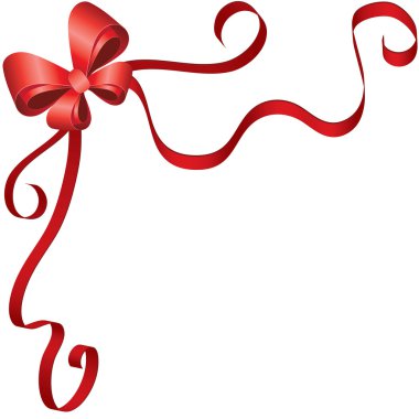 Greeting card template with ribbon and bow clipart