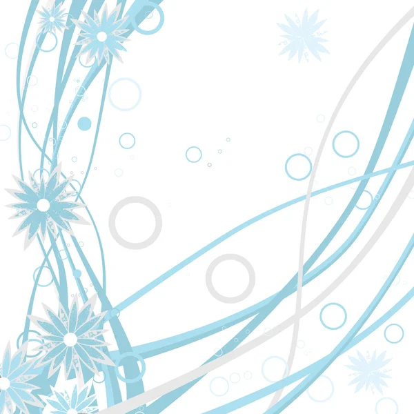 Blauwe bloemen achtergrond bloem vector. natuur met curl en rand. christma — Stockvector