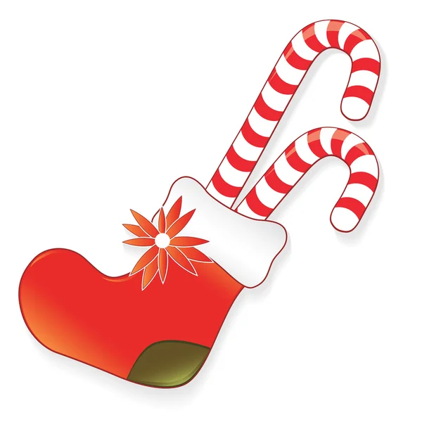 Icono calcetín de Navidad — Vector de stock