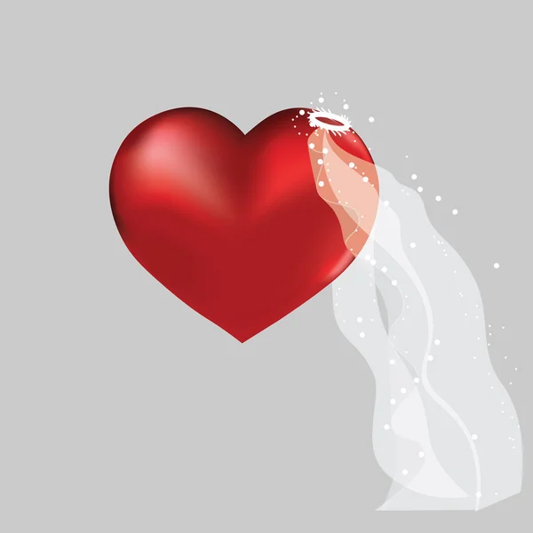 Älska hjärtat i hatt valentine söt bakgrund. — Stock vektor