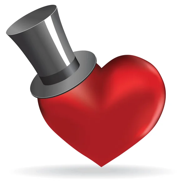 Αγάπη καρδιά στο καπέλο Αγίου Βαλεντίνου χαριτωμένη φόντο. — Διανυσματικό Αρχείο