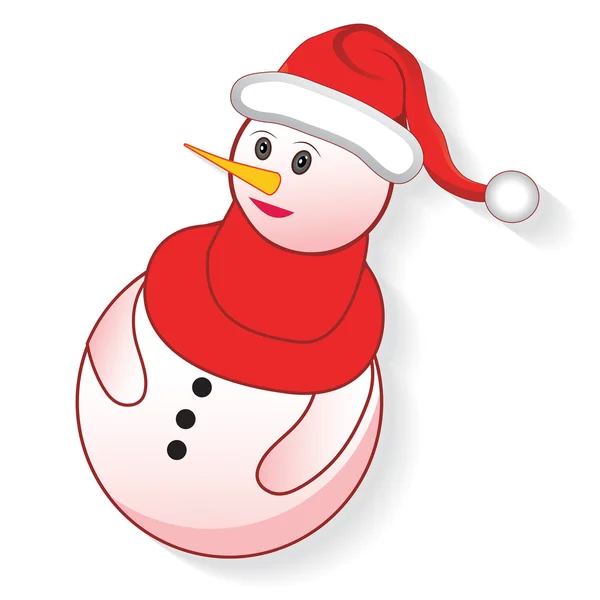 Icône bonhomme de neige de Noël — Image vectorielle