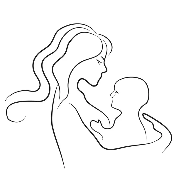 Mother and baby icon — Stock Vector