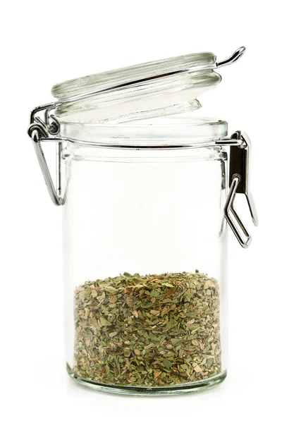 Oregano in jar — Stock Photo, Image