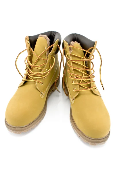 Nové žluté boty — Stock fotografie
