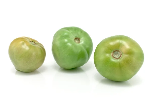 Tři zelená rajčata — Stock fotografie