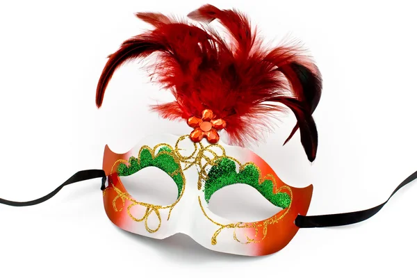 Karneval maska s peřím a diamond — Stock fotografie