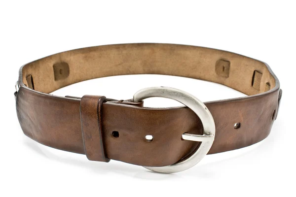 Leather men's belt with clasp — Stock Photo, Image