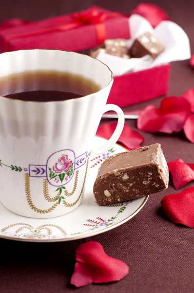 Tea és csokoládé — Stock Fotó