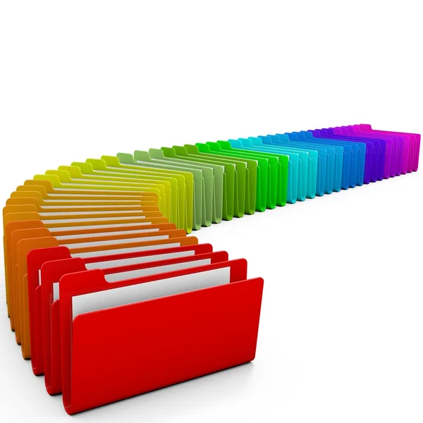 Colorful folders, over white background — Stock Photo, Image