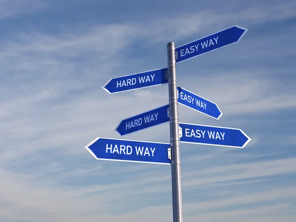 Hard Way and the Easy Way — Stock Photo, Image