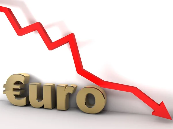 Euro chart going down — Stock Photo, Image